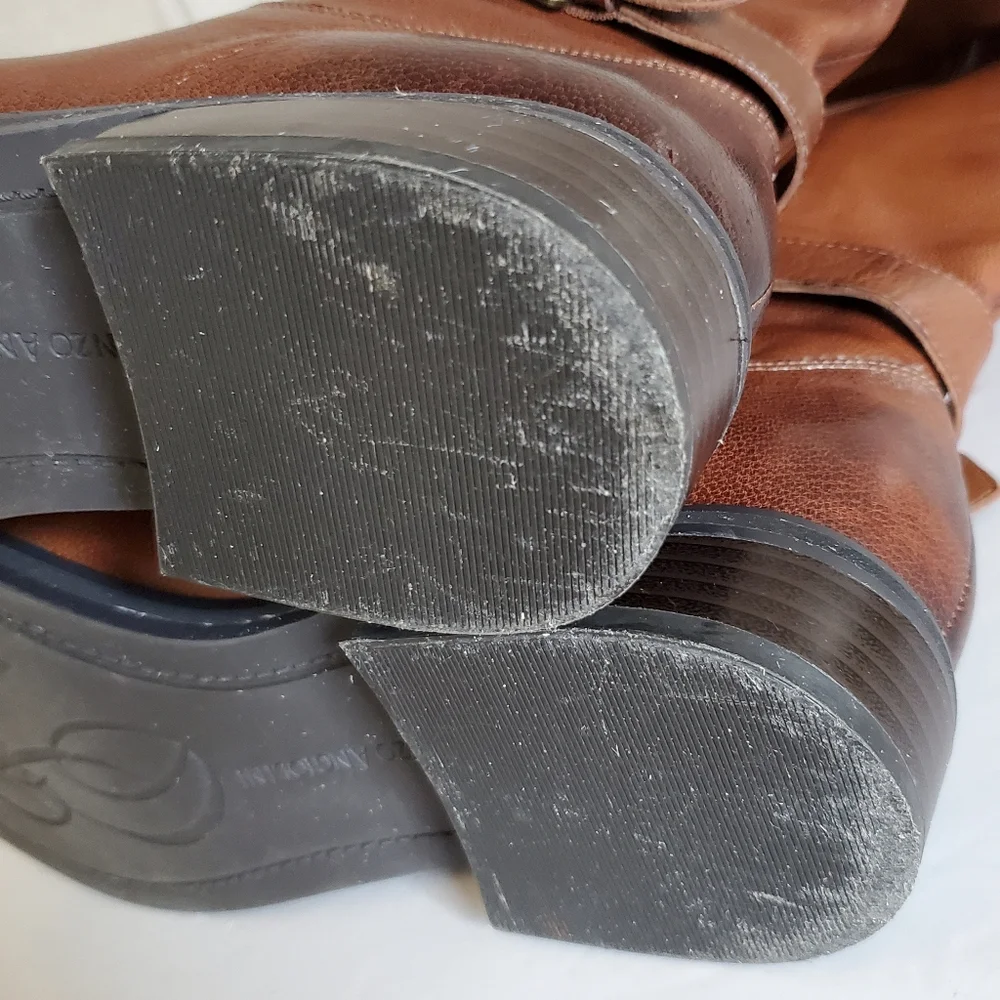 Enzo Angiolini 6.5 Vernished Leather Riding Boots Old Money Equestrian Classic